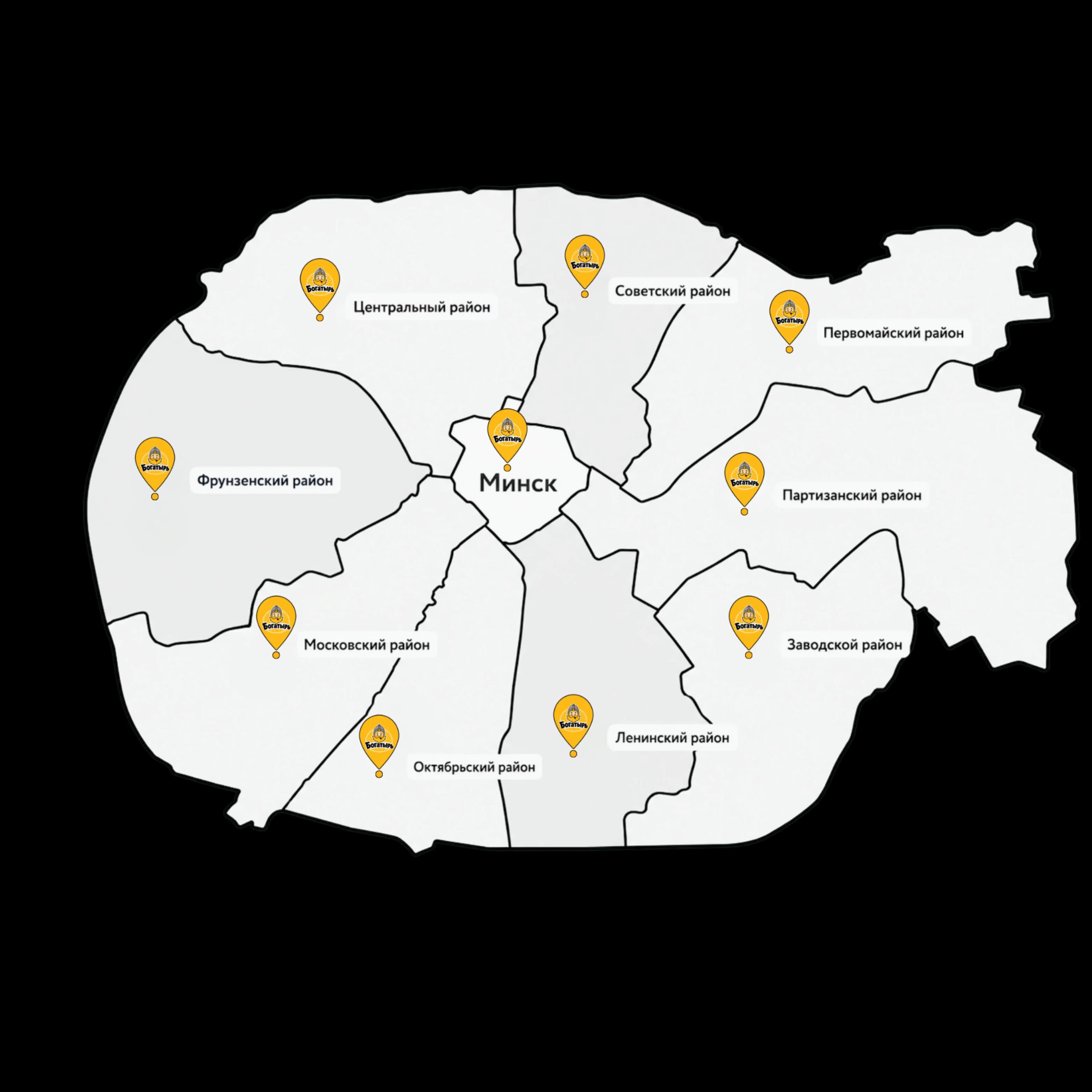 Map of delivery areas